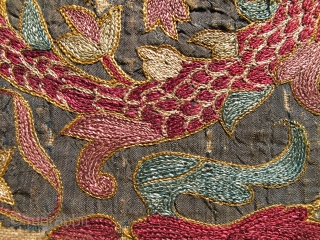 Please help identify -- Mystery superfine dragon embroidery (fragments stitched together). Feels real old. I would appreciate any feedback. Thank you.            