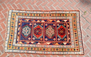 Antique Armenian 'Compartment' Kazak. All natural dyes and very soft wool. All original and zero repair.                 