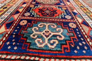 Antique Armenian 'Compartment' Kazak. All natural dyes and very soft wool. All original and zero repair.                 