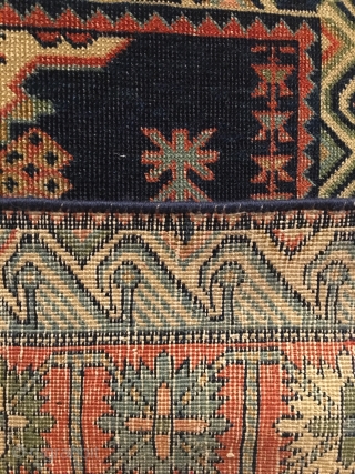 Seychour. Circa 1875. Rare, finely woven.  Stunning wall art.  Field design depicting the Seychour cross.  Crab border enclosed by eagle border.  Excellent condition. Reselvaged. No repairs. 53 x  ...