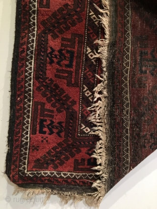 Timuri Baluch Long Rug.  Circa Antique.  Excellent condition.  Full pile.  82x43.  5 colors.  Clean and hand washed.          