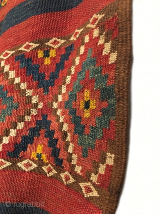 Uzbek Tatari Kilim Flatweave. Last Quarter 19th Century. Mint condition considering age. All sides original with macrame ends. 6 colors. 12’9” x 5’0”. Delicately hand washed.       