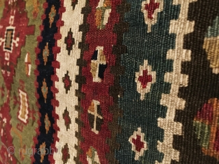 Antique Turkish Reyhanli Prayer Kilim. SE Anatolia. 2nd Half 19th Century.  Extremely Rare with an exceptionally tight and fine weave, compares with Persian Sehna work.   Minor loss to top  ...