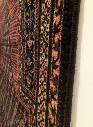 Dokthar-I-Ghazi Prayer Rug.  Afghanistan.  3rd Quarter 19th Century. Very fine weave, possible dowry piece.  Reds have turned to copper.  Excellent condition.  Full pile, soft kurk wool.   ...