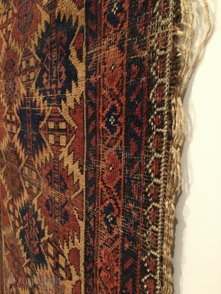 Antique Baluch Rug, Northeastern Iran.  Mid 19th Century.  Ashik design on camel field.  Nice wall art.  Great condition for age.  7 colors.  4’ 3” x 2’  ...