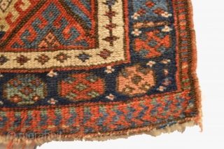 Antique Jaf Kurd Bag Face. Late 19th Century. Great condition considering age with slight loss to both top and bottom. Moderate pile height with floppy handle. 8 colors. 1’9” x 1’10”. Delicately  ...