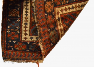 Antique Jaf Kurd Bag Face. Late 19th Century. Great condition considering age with slight loss to both top and bottom. Moderate pile height with floppy handle. 8 colors. 1’9” x 1’10”. Delicately  ...