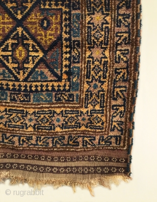 Taimani Baluch Prayer Rug.  Mint condition with full pile.  Original sides and ends.  7 colors.  3’7” x 2’9”.  Delicately hand washed.       