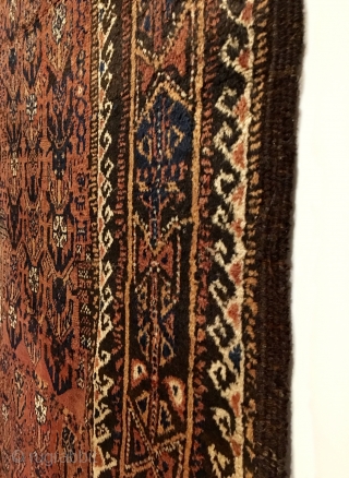 Timuri Baluch Long Rug.  West Afghanistan.  4th Quarter 19th Century.  Outstanding condition for age.  Full pile.  Soft and tribal.  4 cord goat hair selvage.  5  ...