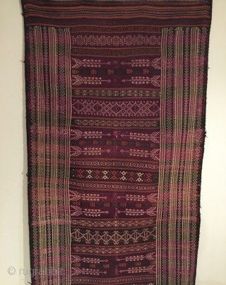  Rare Baluchistan Kilim.  Circa Antique.  4 colors.  Goat hair selvage.  111 x 45.  Clean and hand washed.          