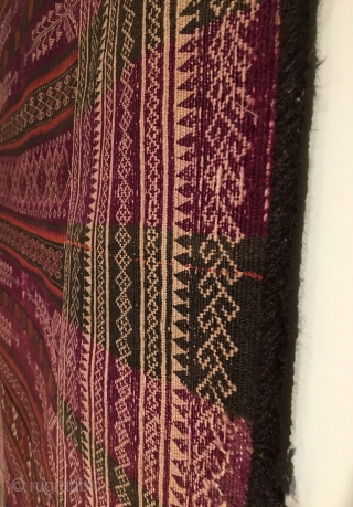  Rare Baluchistan Kilim.  Circa Antique.  4 colors.  Goat hair selvage.  111 x 45.  Clean and hand washed.          