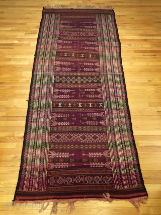  Rare Baluchistan Kilim.  Circa Antique.  4 colors.  Goat hair selvage.  111 x 45.  Clean and hand washed.          