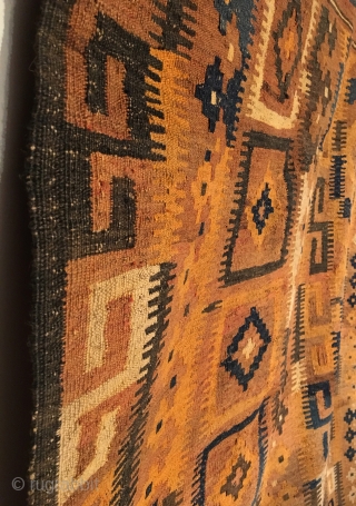 Old Maimana Kilim.  Excellent condition.  4 colors.  134 x 83.  Clean and hand washed.               