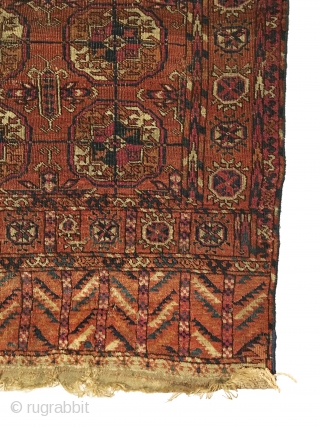 Antique Tekke Small (Wedding) Rug. Last Quarter 19th Century. Chemche Secondary Gols.  Deep green. Great Condition for age. Older than most. 7 colors. 3’2 x 3’9. Carefully hand washed.   