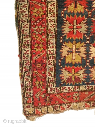 Antique Caucasian Chan-Karabagh Prayer Rug. 2nd Half 19th Century. Inscribed Date: 1263=1846? This piece exhibits distinct rare features. A nontypical border. See Caucasian Prayer Rugs, by Ralph Kaffel, pg. 78  Plate  ...