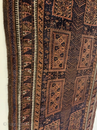Antique Timuri Rug. Last quarter 19th Century. Fine and rare Timuri small rug with tree totem that dominates field. Buttery soft wool. A miniature main carpet? -- classic main border. Original condition  ...