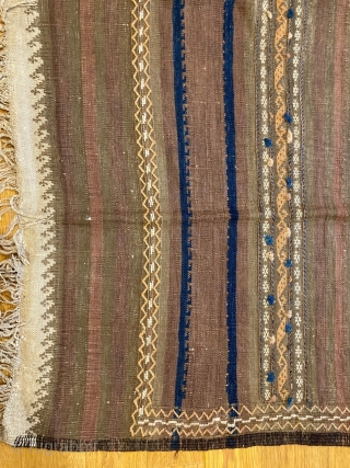 6'2" x 10'4" Antique Quali-E-Neu Afghanistan Dowry Kilim [017]

Beautiful kilim. Stemming from Afghanistan, this piece presents 7 vegetable dye wood colors, a 4 cord selvage, and was woven in two pieces on  ...