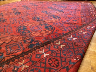 9’8” x 7’8” Ersari Main Carpet [SH-063]

An antique early Ersari main carpet. Originating from the Amu Darya region, this rug features a 2 x 6 gulli gul pattern on a Salor red  ...