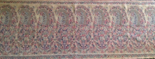 early 18th century Kashmir shawl. single sided border. approximately 16 X 55 inches,
For more information' kindly do inquiry,               