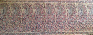 early 18th century Kashmir shawl. single sided border. approximately 16 X 55 inches,
For more information' kindly do inquiry,               