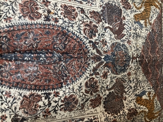 ( two ) 19th century tree of life, these both kalamkari’s are in magnificent condition & bright colours, still Shiney” 
The first highlight blue size 45 inches wide by 66 inches long)  ...