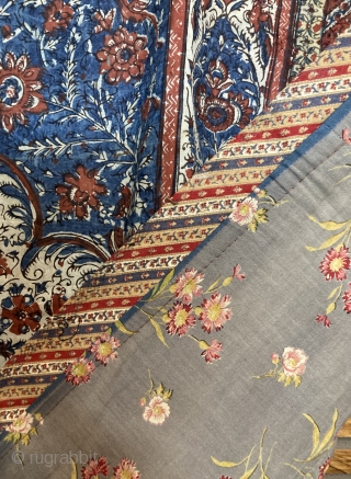 ( two ) 19th century tree of life, these both kalamkari’s are in magnificent condition & bright colours, still Shiney” 
The first highlight blue size 45 inches wide by 66 inches long)  ...