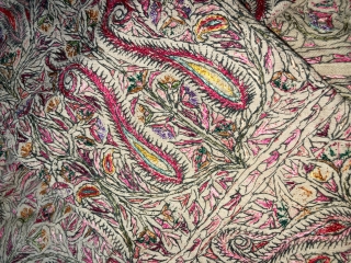 Antique 19th century Kashmir ( women’s jacket ) silk threads embroidery on pashmina” 
Condition & colours are great, please inquiry about size more images etc,        