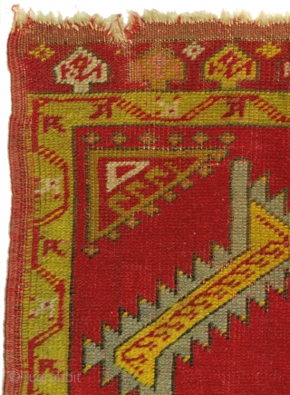 Anatolian Mat or Bag Face, 20th Century, 1'8" x 3'0". Wool pile on wool foundation; 88 Turkish knots per square inch (8 x 11); Low, even pile; Minor foundation visible; Original side  ...