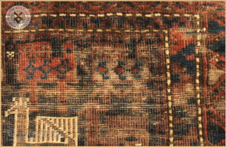 RG1144-
Antique rare balush rug
Very good condition
Size : 0.55m x 0.50m  1`10" x 1`8"                   