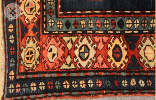 TR1082-
Antique Karabagh rug date 1916 wool on wool foundation
Very good condition
Size : 2.28m x 1.63m  7`6" x 4`6"              