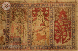 RG 3050-
Antique Old Qaisari long rug circa 1930 natural dyed silk on silk
good condition
Size : 2.20m x 0.96m  7`3" x 3`2"           