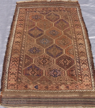 Antique Balouch rug, 2'10" x 5'1" (87 x 155 cm.) good original condition.                    