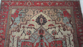 Antique Heriz/Serapi Persian Rug, size is 10'2" x 12'7" ft ( 310 x 384 cm.) wonderful condition, hand washed, minor areas of re-knotted done professionally.        