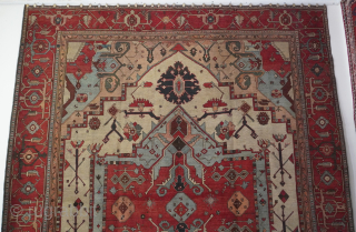 Antique Heriz/Serapi Persian Rug, size is 10'2" x 12'7" ft ( 310 x 384 cm.) wonderful condition, hand washed, minor areas of re-knotted done professionally.        
