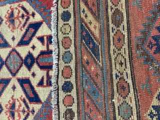 Antique Caucasian Karabagh rug runner, circa 1880s, 3.7 x 10 ft. great condition, professionally hand washed.                 