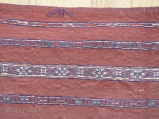 Antique Turkmen Torba,  2'11" x 3'5", Circa 1880's, very tightly woven.                     