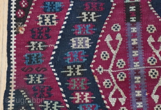 Antique Turkish Kilim Bag ca. 1900s, size: 22" x 77" long (56 x 196 cm.)                  