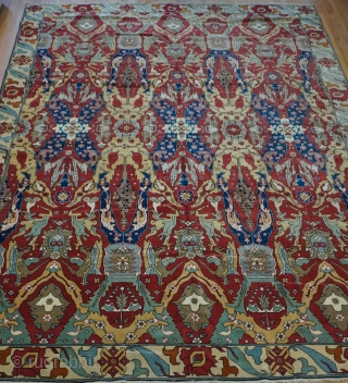 Antique Dragon Romanian large rug, size is (8'8" x 12'5" ft) or(264 x 378 cm.) wonderful original condition, gorgeous colors, very minor area with lower pile, no wears, hand washed professionally just  ...