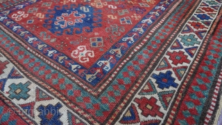 Antique Caucasian Kazak Rug ca. 18840-1880s, size is (4'1" x 5'11" ft)(124 x 180 cm.)                  