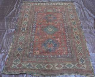 Antique Caucasian Kazak Rug ca. 18840-1880s, size is (4'1" x 5'11" ft)(124 x 180 cm.)                  