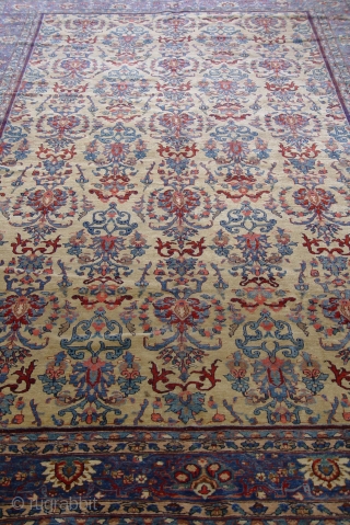 Antique Persian Farahan rug, circa 1860's, size 7' x 11'7" , good original condition.                   