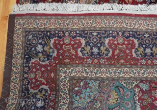 Antique Persian Isfahan oriental rug, size is 9'8" x 13'ft. (264 x 396 cm.), full pile, silk foundation and kurk wool, 441 kpsi, professionally hand washed and cleaned just recently, exquisite design  ...