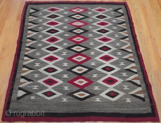 Antique Native American Navajo Indian hand Made Wool, measures 4'2" x 4'7" very good condition.                  