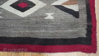 Antique Native American Navajo Indian hand Made Wool, measures 4'2" x 4'7" very good condition.                  