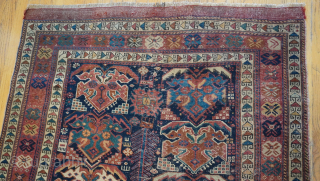 Antique Persian Afshar rug, 19th century, size is 4'2" x 5'7" ft. Please contact: thetriballooms@yahoo.com                  