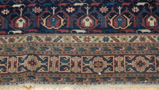 Antique Caucasian Kuba 19th Century Rug it is 4'4" x 6' ft. Gorgeous design and colors, professionally hand washed.              