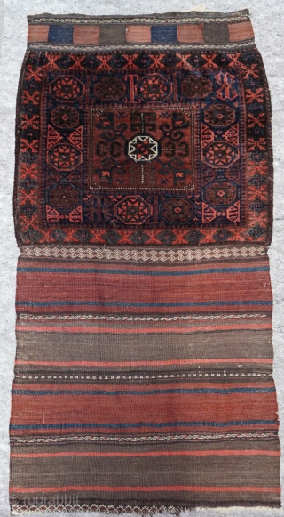 Antique Baluch Bag, ca. 1870s, size is 2'9" x 2'9" ft.(84 x 84 cm.)                   