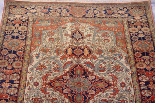 Exceptional 19th Century Persian Mohtasham Kashan rug, size 4'4" x 6'9" (132 x 206 cm.)                  