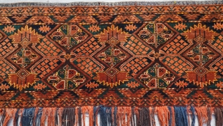 Antique Turkmen Esari 3 Gul Torba ,size is 1'7" x 4'6" ft. - 48 x 137cm. excellent original condition, all vegetable dyes, complete with original tassels, no wears, no holes, no repairs,  ...