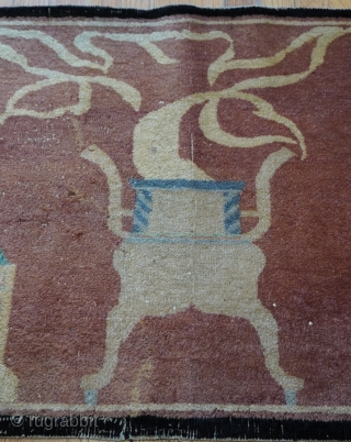 Antique Tibetan Poo Dog rug, size is 2'2" x 4'10" ft.                      